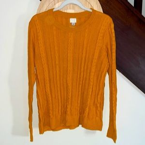 Cable Knit mustard yellow sweater
